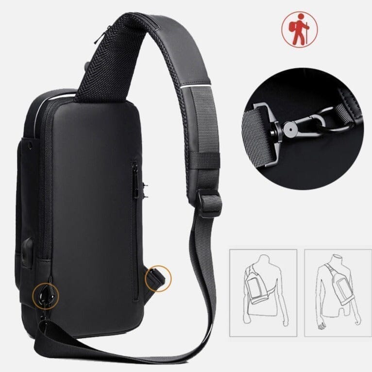 Anti-Theft Backpack with USB Lock Slim Bag