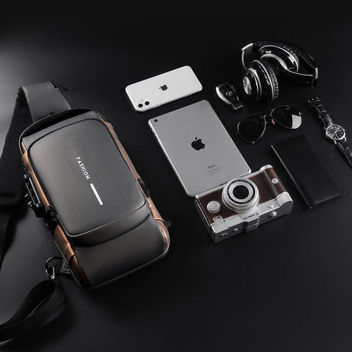Anti-Theft Backpack with USB Lock Slim Bag
