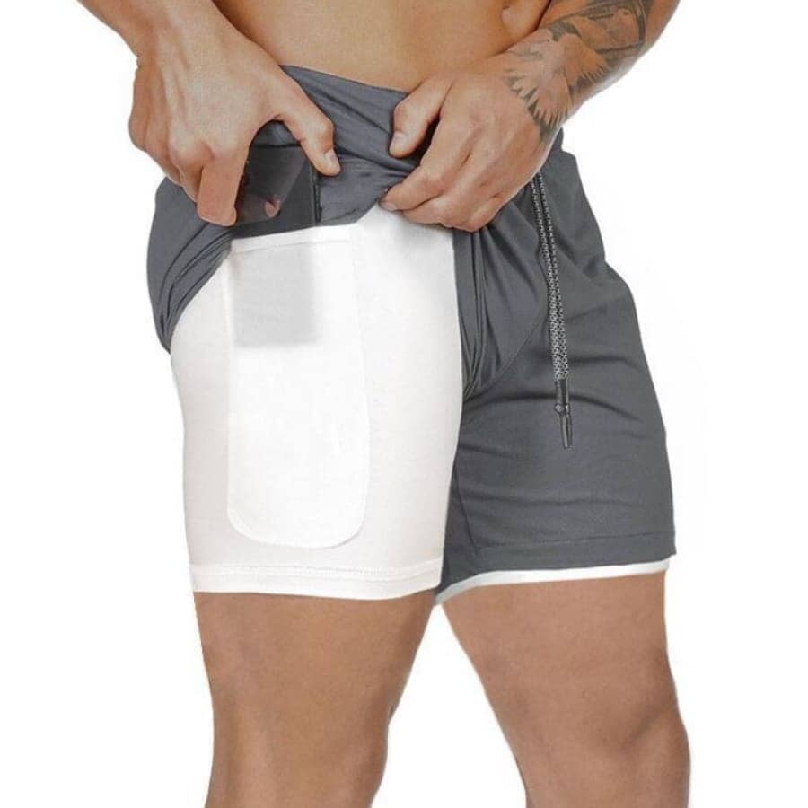 Shorts for Training 2 in 1 Sports Air Effect 673 Direct Offers Dark Gray M