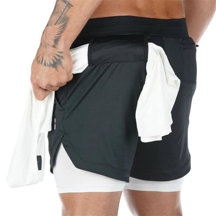 Shorts for Training 2 in 1 Sports Air Effect 673 Direct Offers Black Model 4 M